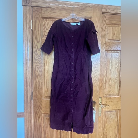 Eddie Bauer - Vintage Elegant Purple Button-Down Dress - Picture 1 of 6
